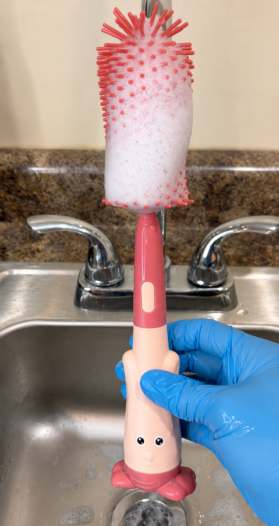 LuxeClean Wand™ – 3-in-1 Bottle, Straw & Lid Cleaning Brush